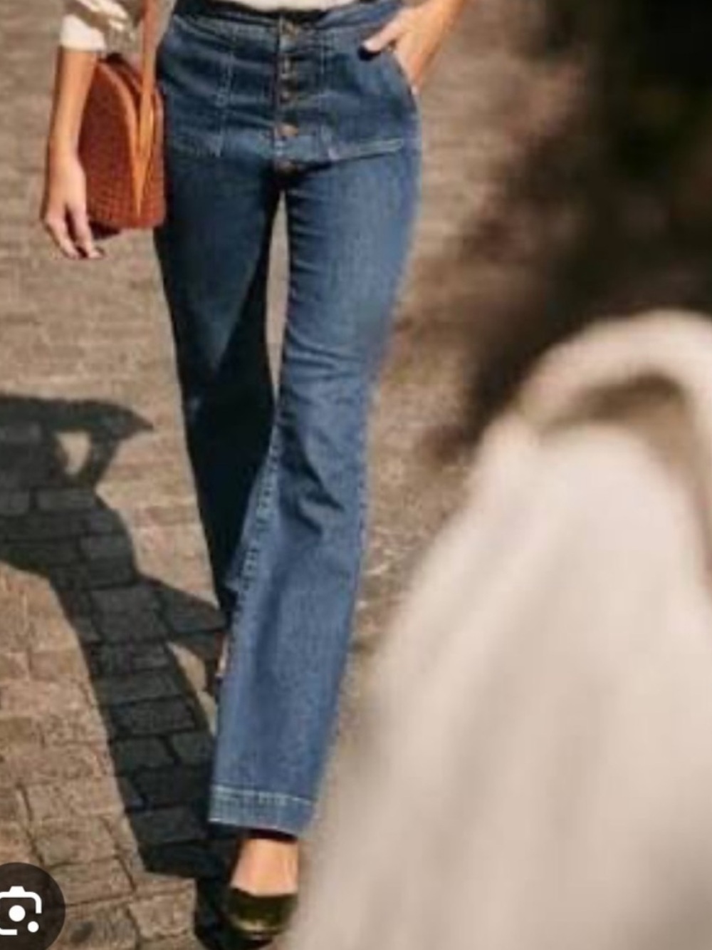 Sezane Tommy High-Waisted Blue Women's Button-Fly Jeans size 34 = US2